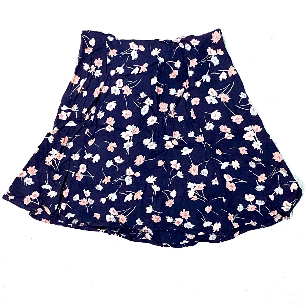 B. Moss Navy Vintage 90’s Floral Mini Skirt